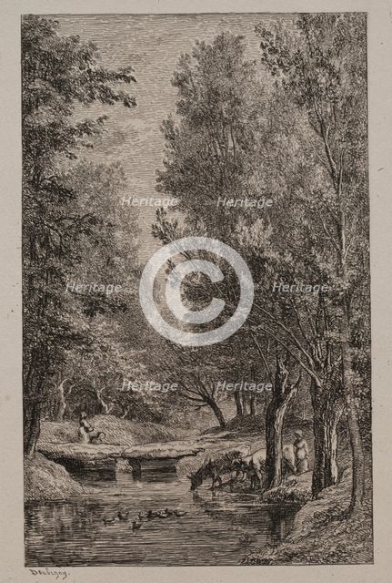 Brook in the Val Mondois, c. 1862. Creator: Charles François Daubigny (French, 1817-1878).