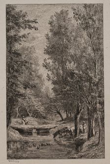 Brook in the Val Mondois, c. 1862. Creator: Charles François Daubigny (French, 1817-1878)