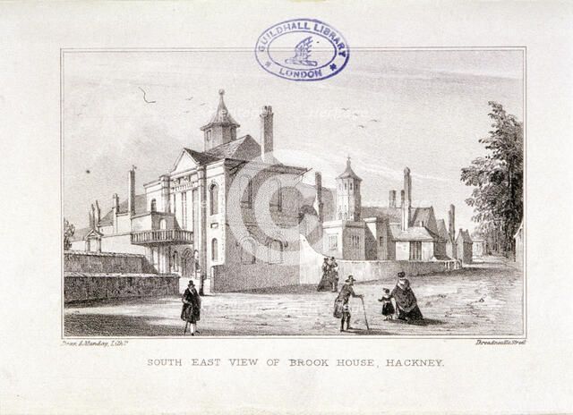 Brooke House, Hackney, London, c1830. Artist: Dean and Munday