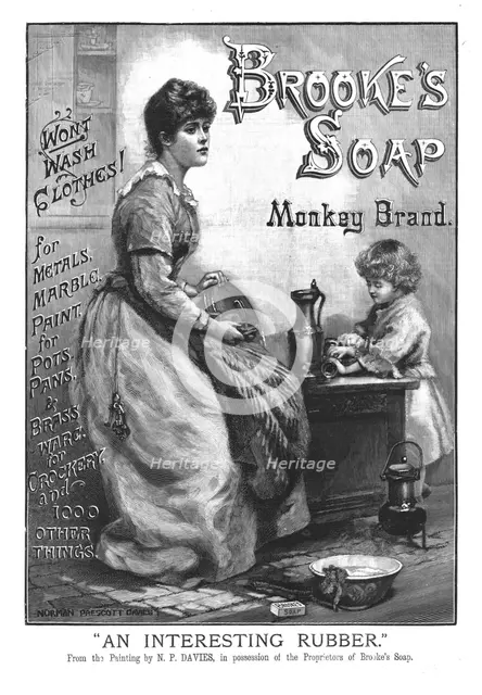 ''Brooke's Soap monkey brand; An interesting rubber', 1890. Creator: Unknown.