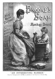 'Brooke's Soap monkey brand; An interesting rubber 1890. Creator: Unknown