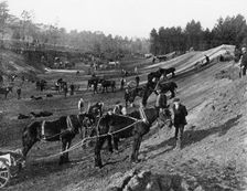 Brooklands motor racing circuit under construction, Surrey, c1906-c1907