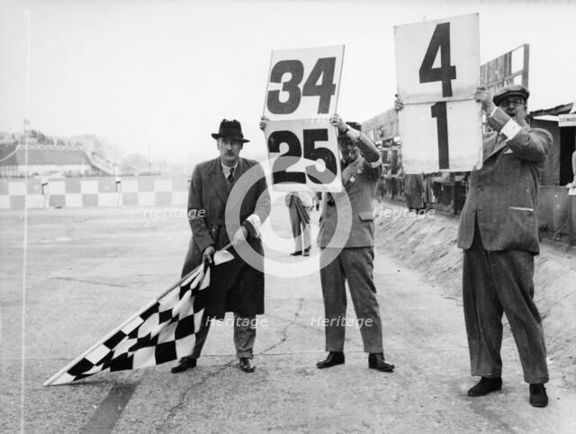 Brooklands Officials, including Major Bale, Brooklands, Surrey. Artist: Unknown