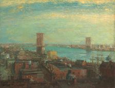 Brooklyn Bridge, 1899. Creator: Henry Ward Ranger