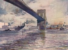 Brooklyn Bridge, New York 1916. Artist: Martin Lewis