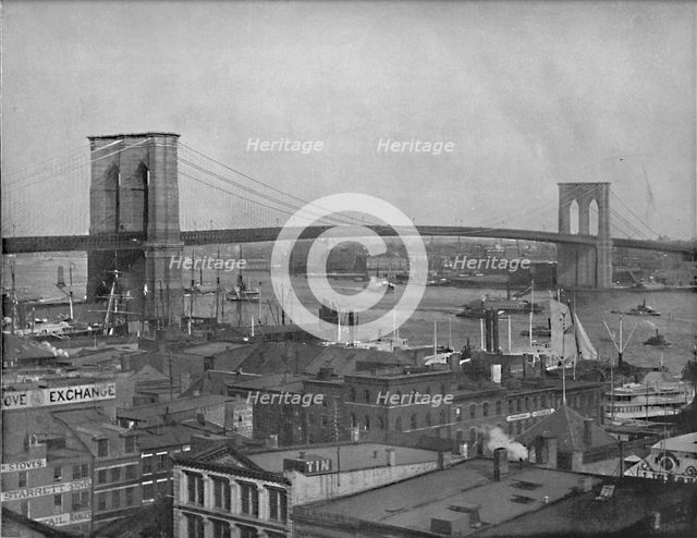 'Brooklyn Bridge, New York', c1897. Creator: Unknown.