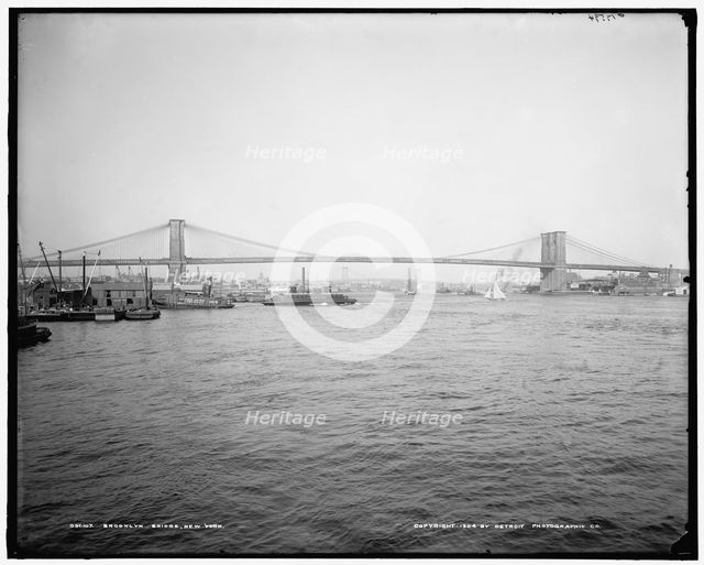 Brooklyn Bridge, New York, c1904. Creator: Unknown.