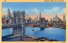 Brooklyn Bridge, New York City, New York, USA, 1937