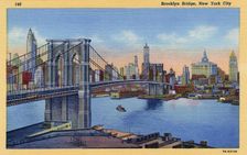 Brooklyn Bridge, New York City, New York, USA, 1937