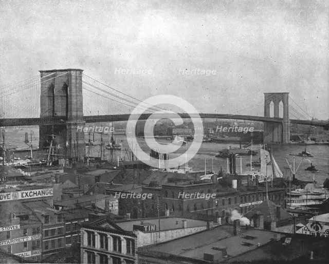 Brooklyn Bridge, New York, USA, c1900.  Creator: Unknown.
