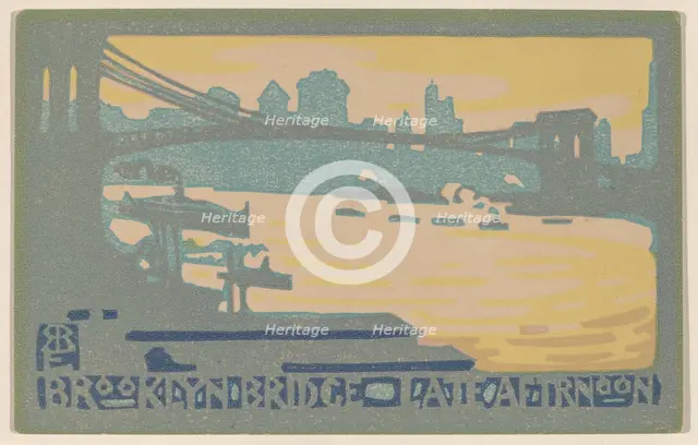 Brooklyn Bridge Late Afternoon, 1916. Creator: Rachael Robinson Elmer.