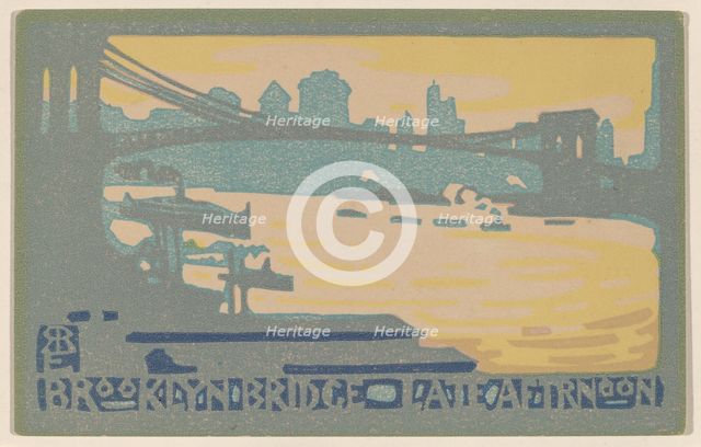 Brooklyn Bridge Late Afternoon, 1916. Creator: Rachael Robinson Elmer.