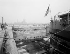 Brooklyn Navy Yard, dock no. 4 gate, c.between 1910 and 1920. Creator: Unknown