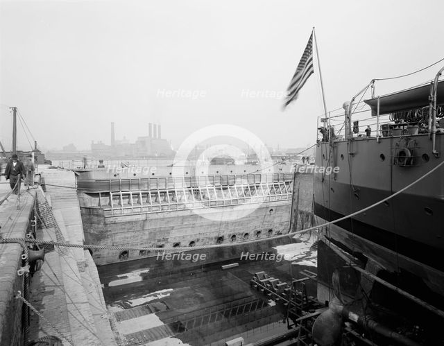 Brooklyn Navy Yard, dock no. 4 gate, c.between 1910 and 1920. Creator: Unknown.