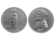 Bronze medallions of Queen Victoria and Sir Thomas Gresham, 1844. Creator: Unknown