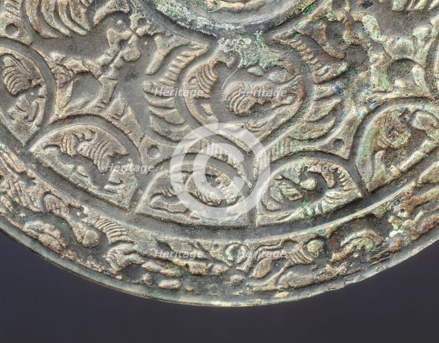 Bronze mirror with dragon and phoenix design, early Six Dynasties period, China, mid 3rd century. Artist: Unknown