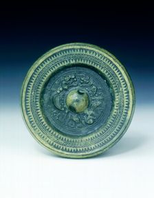 Bronze mirror with two dragons, Han dynasty, China, 206 BC-220 AD. Creator: Unknown