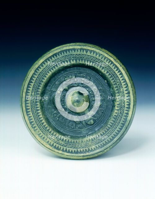 Bronze mirror with two dragons, Han dynasty, China, 206 BC-220 AD. Creator: Unknown.