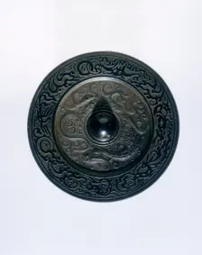Bronze mirror decorated with six different animals, Eastern Han dynasty, China, early 3rd century. Creator: Unknown