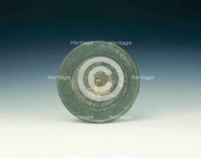 Bronze mirror, Late Western Han dynasty/Wang Meng interregnum, China, 206 BC-25 AD. Creator: Unknown.