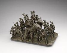 Bronze model depicting the cavalcade of the King of Awadh, 1820-1825