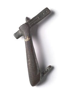 Bronze Mount from a "Shawabty Bundle": Arm with Scribe's Palette, c. 1336-1256 BC. Creator: Unknown