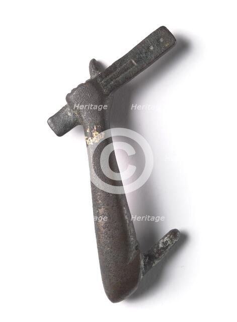 Bronze Mount from a "Shawabty Bundle": Arm with Scribe's Palette, c. 1336-1256 BC. Creator: Unknown.