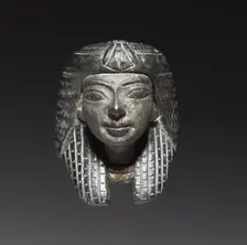 Bronze Mount from a "Shawabty Bundle": Head, c. 1336-1256 BC. Creator: Unknown