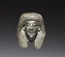 Bronze mounts from a "Shawabty Bundle"; Head and Crossed Arms, c. 1336-1256 BC. Creator: Unknown