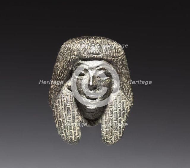 Bronze mounts from a "Shawabty Bundle"; Head and Crossed Arms, c. 1336-1256 BC. Creator: Unknown.