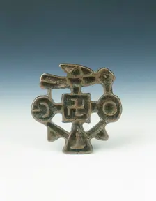 Bronze Nestorian Cross China, probably 1st millenium AD. Creator: Unknown