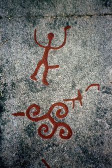 Bronze Age rock carvings, Åby, Östergötland, Sweden. Creator: Mats Alm