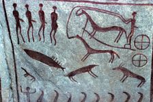Bronze Age rock carvings, Kivik, Scania, Sweden. Creator: Unknown