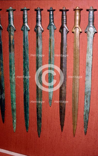 Bronze Age Swords from Bavaria, South Germany 12th-8th century BC. Artist: Unknown.