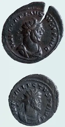 Bronze antoninianus coins, Roman, c293-c296 AD. Creator: Unknown