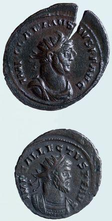 Bronze antoninianus coins, Roman, c293-c296 AD. Creator: Unknown