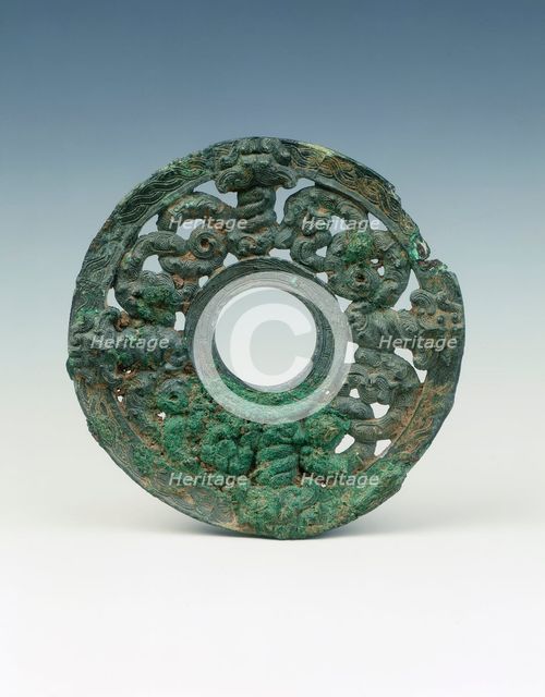 Bronze applique with coiled serpent design, Eastern Zhou dynasty, China, 5th century BC. Creator: Unknown.