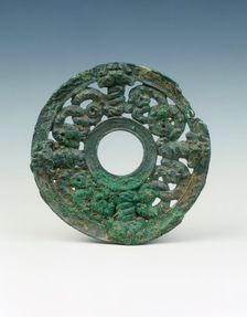 Bronze applique with coiled serpent design, Eastern Zhou dynasty, China, 5th century BC. Creator: Unknown