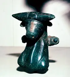 Bronze bull's head from a cauldron, Rynkeby Bog, Denmark, c4th century BC