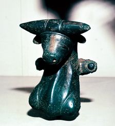 Bronze bull's head from a cauldron, Rynkeby Bog, Denmark, c4th century BC