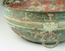 Bronze basin painted with cloud scrolls, Western Han dynasty, China, 2nd century BC