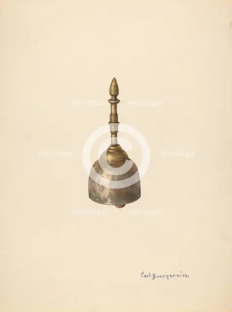 Bronze Bell for the Dining Room, c. 1941. Creator: Carl Buergerniss.