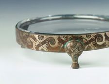 Bronze binding for vessel, with silver inlays, Eastern Zhou dynasty, China, c3rd century BC