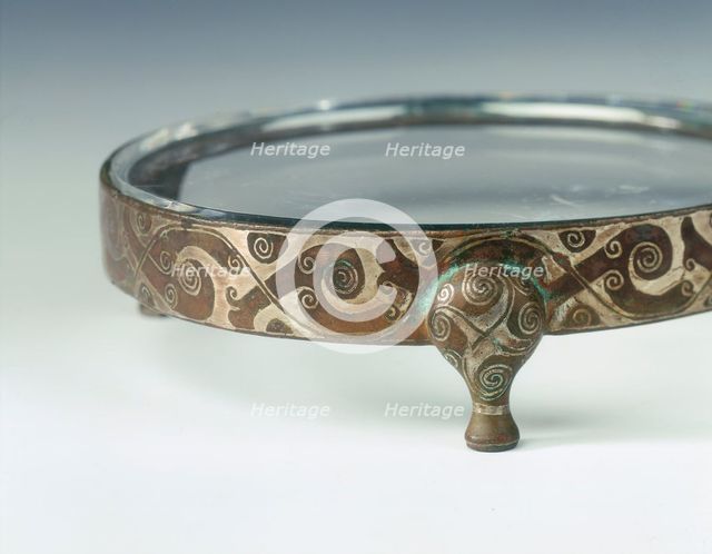 Bronze binding for vessel, with silver inlays, Eastern Zhou dynasty, China, c3rd century BC. Artist: Unknown