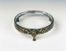 Bronze binding for vessel, with silver inlays, Eastern Zhou dynasty, China, c3rd century BC