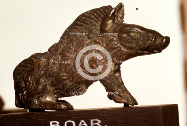 Bronze Boar found at Colchester, Essex, Roman Period, c2nd-3rd century Artist: Unknown.
