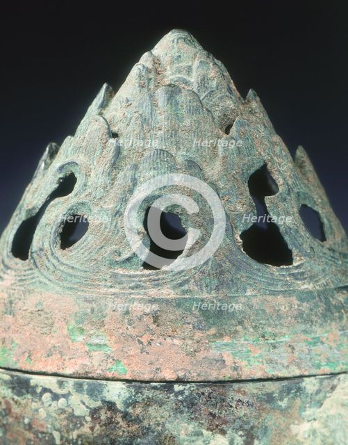 Bronze boshanlu censer, Wang-Mang Interregnum, China, 9-25. Creator: Unknown.