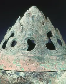 Bronze boshanlu censer, Wang-Mang Interregnum, China, 9-25. Creator: Unknown