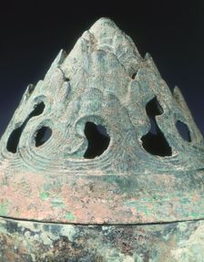 Bronze boshanlu censer, Wang-Mang Interregnum, China, 9-25. Creator: Unknown