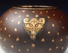 Bronze censer with gold encrustations, Chongzhen period, Ming dynasty, China, 1628-1644. Creator: Unknown